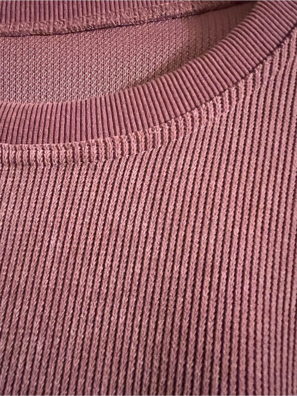 Amazon Mauve Pink Ribbed Crewneck Sweater
